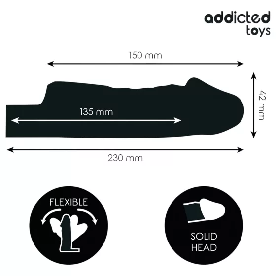 Addicted Toys - péniszköpeny heregyűrűvel - 23 cm (átlátszó)