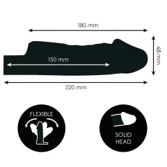   Addicted Toys - péniszköpeny heregyűrűvel - 22 cm (áttetsző)