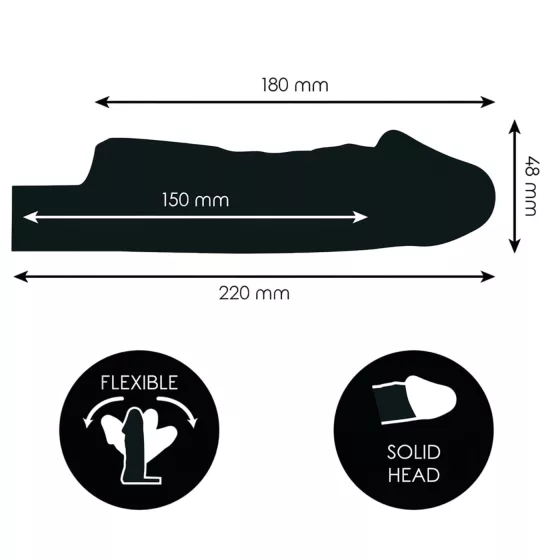 Addicted Toys - péniszköpeny heregyűrűvel - 27 cm (áttetsző)
