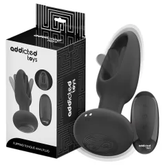 Addicted Toys - mozgó nyelves análvibrátor (fekete)