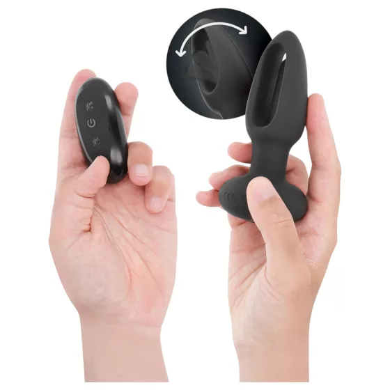 Addicted Toys - mozgó nyelves análvibrátor (fekete)