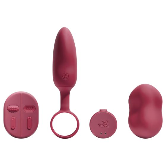 Platanomelón Mobi - 2 részes vibrátor szett - (piros)