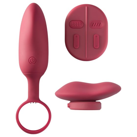 Platanomelón Mobi - 2 részes vibrátor szett - (piros)