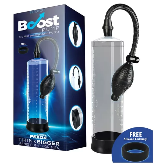 Boost PSX04 - kézi péniszpumpa mérőskálával (átlátszó) - 22 cm