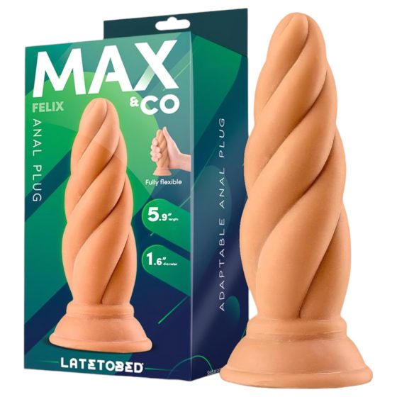 Max & Co Felix - csavaros anál plug - 15cm (natúr)