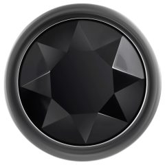   Evolved Black Gem - fém anál plug szett, fekete kővel (ezüst)