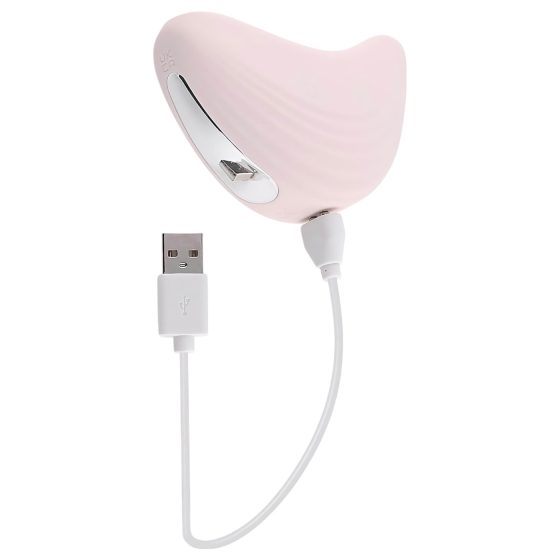 / Playboy Palm - akkus, vízálló 2in1 csikló vibrátor (pink)