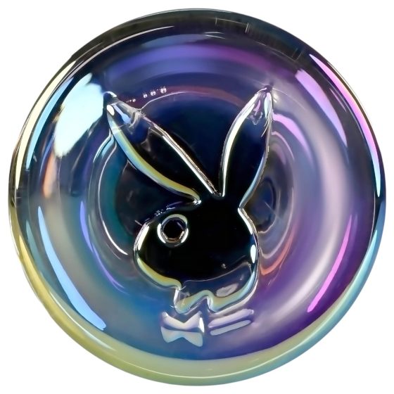 / Playboy Jewels - hullámos üveg dildó (átlátszó)