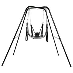 XR Brands - Sex sling állvánnyal (fekete)