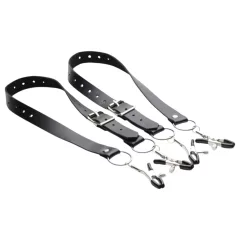 XR Brands - szeméremajak-széthúzó csipeszek (fekete)
