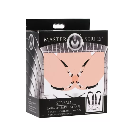 XR Brands - szeméremajak-széthúzó csipeszek (fekete)