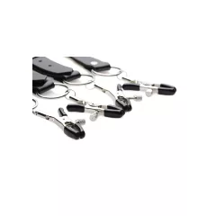 XR Brands - szeméremajak-széthúzó csipeszek (fekete)