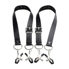 XR Brands - szeméremajak-széthúzó csipeszek (fekete)