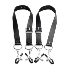 XR Brands - szeméremajak-széthúzó csipeszek (fekete)