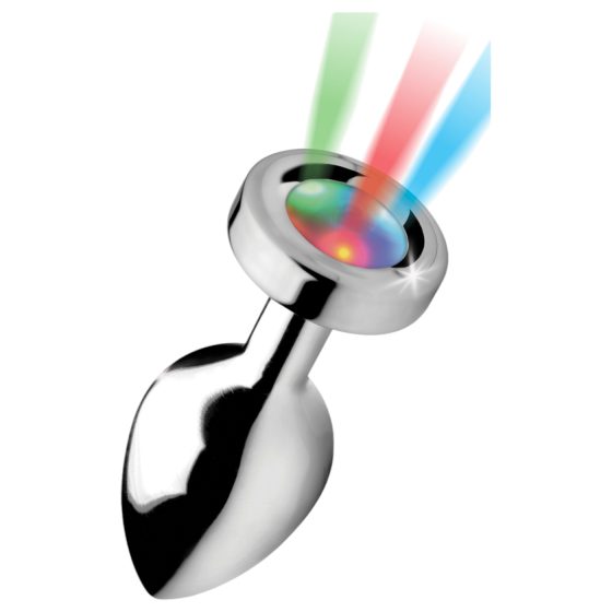 Booty Sparks - világító butt plug - közepes (ezüst)