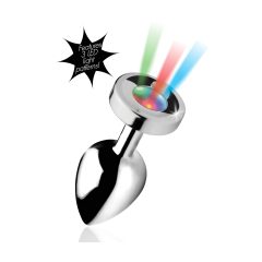 Booty Sparks - világító butt plug - nagy (ezüst)