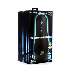   Lovebotz Auto Milker - vízálló szívó-rezgő maszturbátor (fekete)