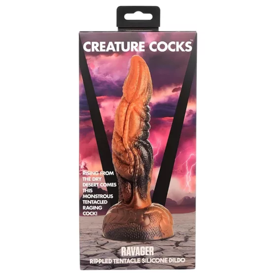 Creature Cocks Ravager - textúrált szilikon dildó - 20cm (narancs)