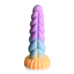   Creature Cocks Mystique - unikornis dildó - 21 cm (lila-sárga)