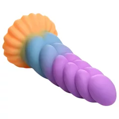   Creature Cocks Mystique - unikornis dildó - 21 cm (lila-sárga)