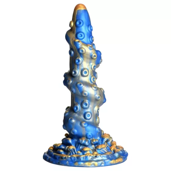 Creature Cocks Kraken - spirál polipkar dildó - 21 cm (arany-kék)