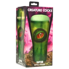   / Creature Cocks Raptor - hüllő műpunci tokban (fekete-zöld)