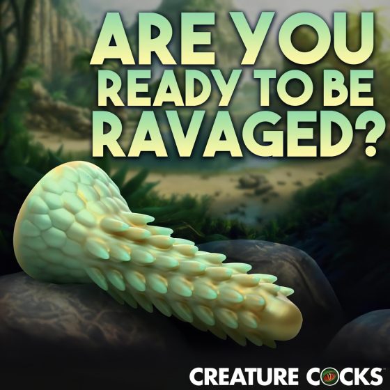 Creature Cocks Stegosaurus - szilikon dildó - 20cm (zöld)