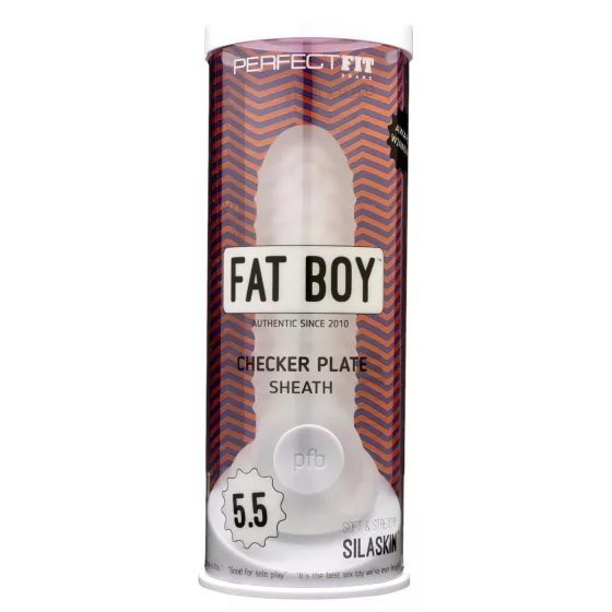 Fat Boy Checker Box - péniszköpeny (15 cm) - fehér