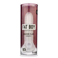 Fat Boy Checker Box - péniszköpeny (17 cm) - fehér