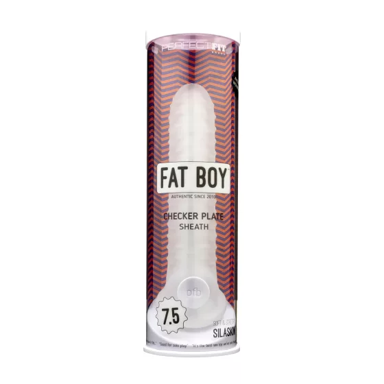 Fat Boy Checker Box - péniszköpeny (19cm) - fehér