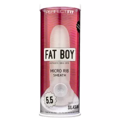 Fat Boy Micro Ribbed - péniszköpeny (15 cm) - fehér