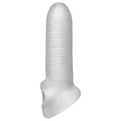 Fat Boy Micro Ribbed - péniszköpeny (15 cm) - fehér