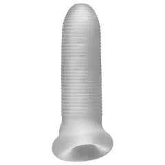 Fat Boy Micro Ribbed - péniszköpeny (15 cm) - fehér