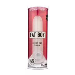 Fat Boy Micro Ribbed - péniszköpeny (17 cm) - fehér