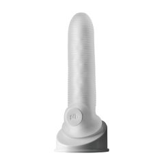 Fat Boy Micro Ribbed - péniszköpeny (17cm) - fehér