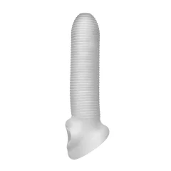 Fat Boy Micro Ribbed - péniszköpeny (17 cm) - fehér
