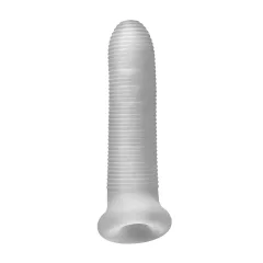 Fat Boy Micro Ribbed - péniszköpeny (17 cm) - fehér