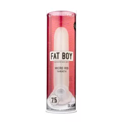 Fat Boy Micro Ribbed - péniszköpeny (19 cm) - fehér