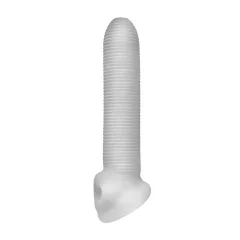 Fat Boy Micro Ribbed - péniszköpeny (19 cm) - fehér