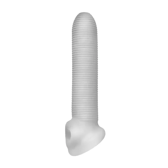 Fat Boy Micro Ribbed - péniszköpeny (19 cm) - fehér