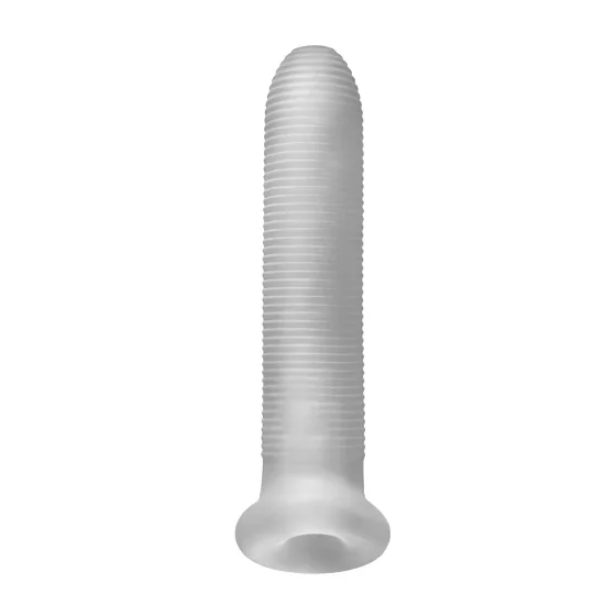 Fat Boy Micro Ribbed - péniszköpeny (19 cm) - fehér