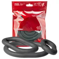   Perfect Fit Ultra Wrap - vastag péniszgyűrű szett - fekete (3db)
