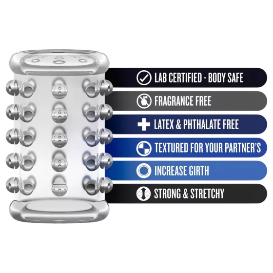 Stay Hard - pöttyös péniszmandzsetta (átlátszó)