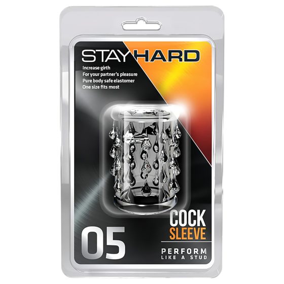 Stay Hard - gömbös péniszmandzsetta (átlátszó)