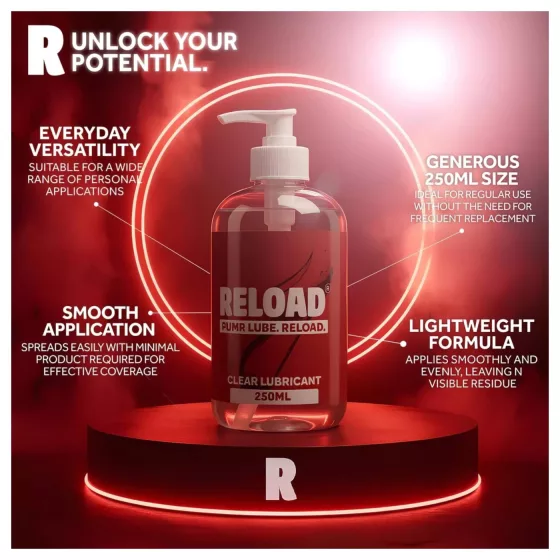 Reload - átlátszó vízbázisú síkosító pumpás flakonban (250ml)