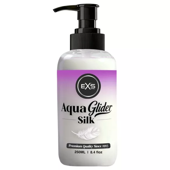 EXS AquaGlider Silk - selymes vízbázisú síkosító pumpás flakonban (250ml)