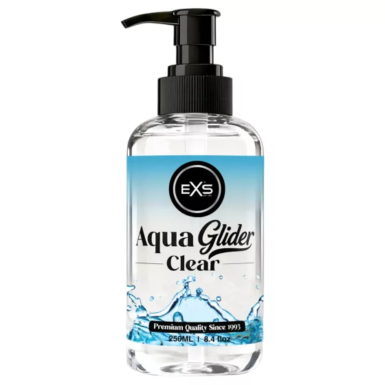 EXS AquaGlider Clear - átlátszó vízbázisú síkosító pumpás flakonban (250ml)