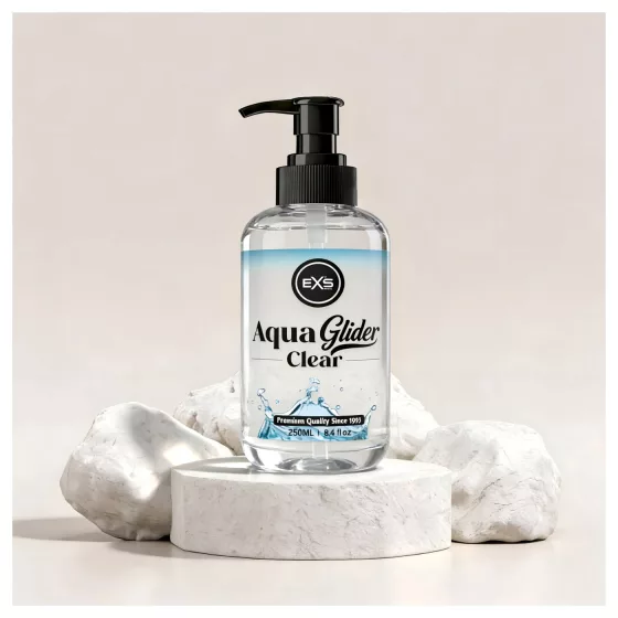 EXS AquaGlider Clear - átlátszó vízbázisú síkosító pumpás flakonban (250ml)