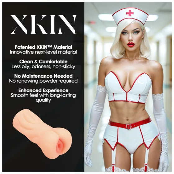 XKIN Tiffany Throatcheck - élethű műpunci maszturbátor (natúr)