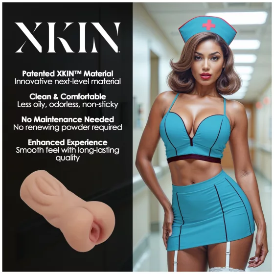 XKIN Naughty Nurse Trixie - élethű műpunci maszturbátor (natúr)